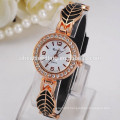 Gold leaves bracelet fashion lady watch